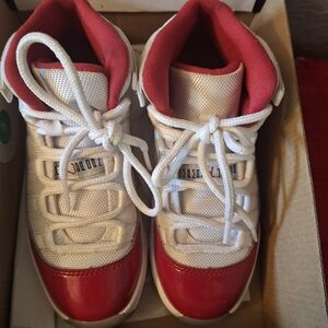 Jordan Kids Red and White Sneakers